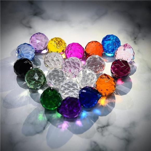 20Pack Crystal Ball 0.8"/20mm Prism Sun Shine Catcher Rainbow Pendants Maker - Picture 3 of 6